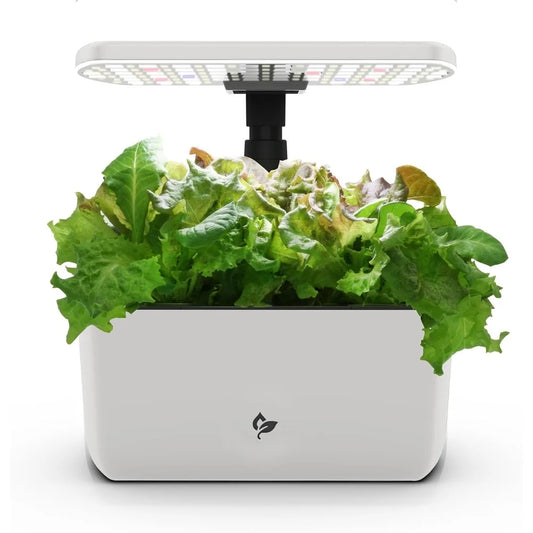 AeroGarden Harvest Lite in Mocha, Soil-Free Indoor Hydroponic Garden with LED Grow Light for Year-Round Gardening of up to 6 Herbs and Vegetables(Cream)