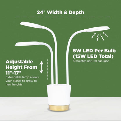 AeroGarden Trio Grow Light for Indoor Plants, Grow Live Plants Anywhere in The Home, Adjustable Light Modes, Cream(Cream)