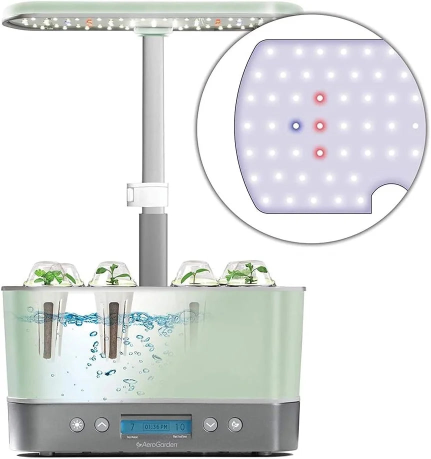 AeroGarden Harvest Elite Indoor Garden Hydroponic System with LED Grow Light and Seed Kit, Holds up to 6 Pods, Stainless Steel(Sage)