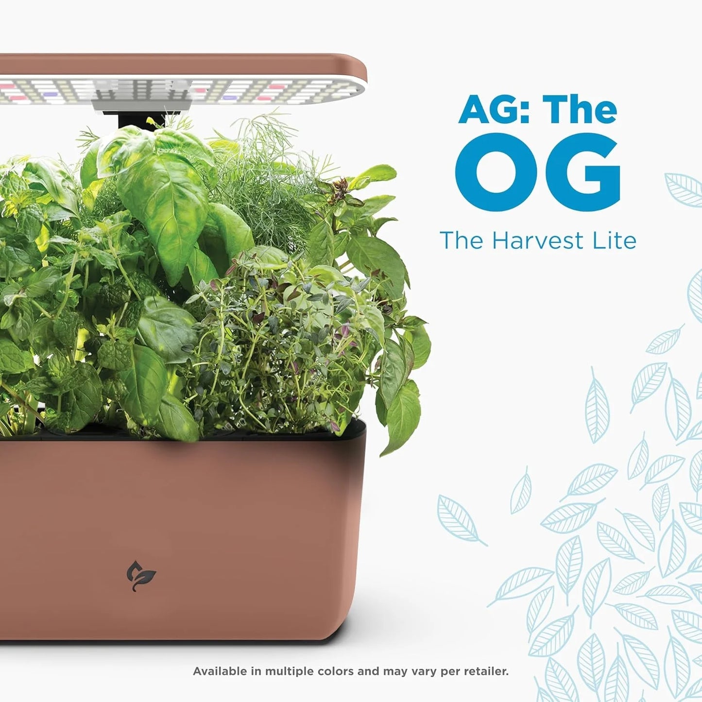 AeroGarden Harvest Indoor Garden Hydroponic System with LED Grow Light and Herb Kit, Holds up to 6 Pods, Black(Mocha)