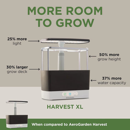 AeroGarden Harvest XL Indoor Garden Hydroponic System with LED Grow Light and Herb Kit, Holds up to 6 Pods, White