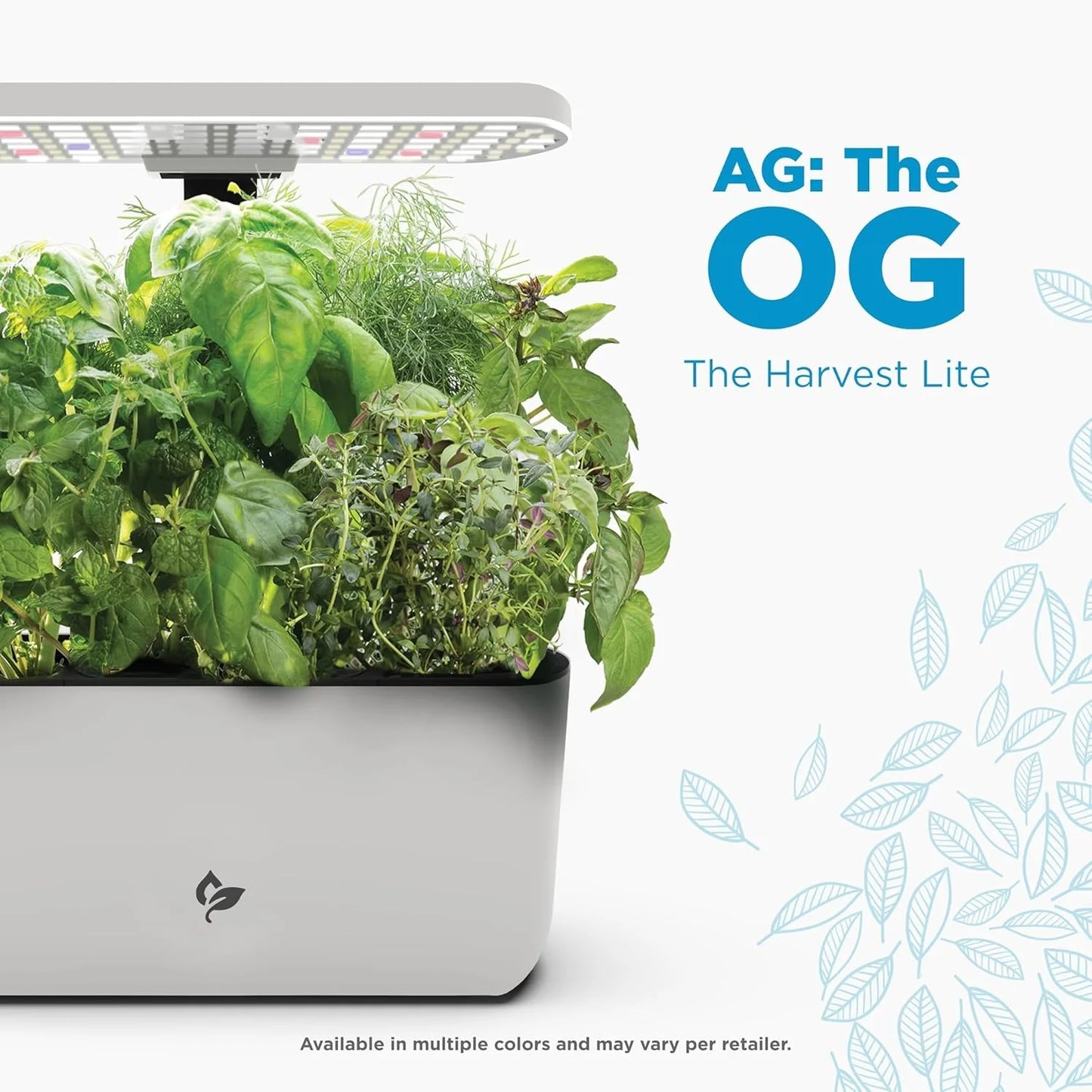 AeroGarden Harvest Indoor Garden Hydroponic System with LED Grow Light and Herb Kit, Holds up to 6 Pods, Black(Cream)