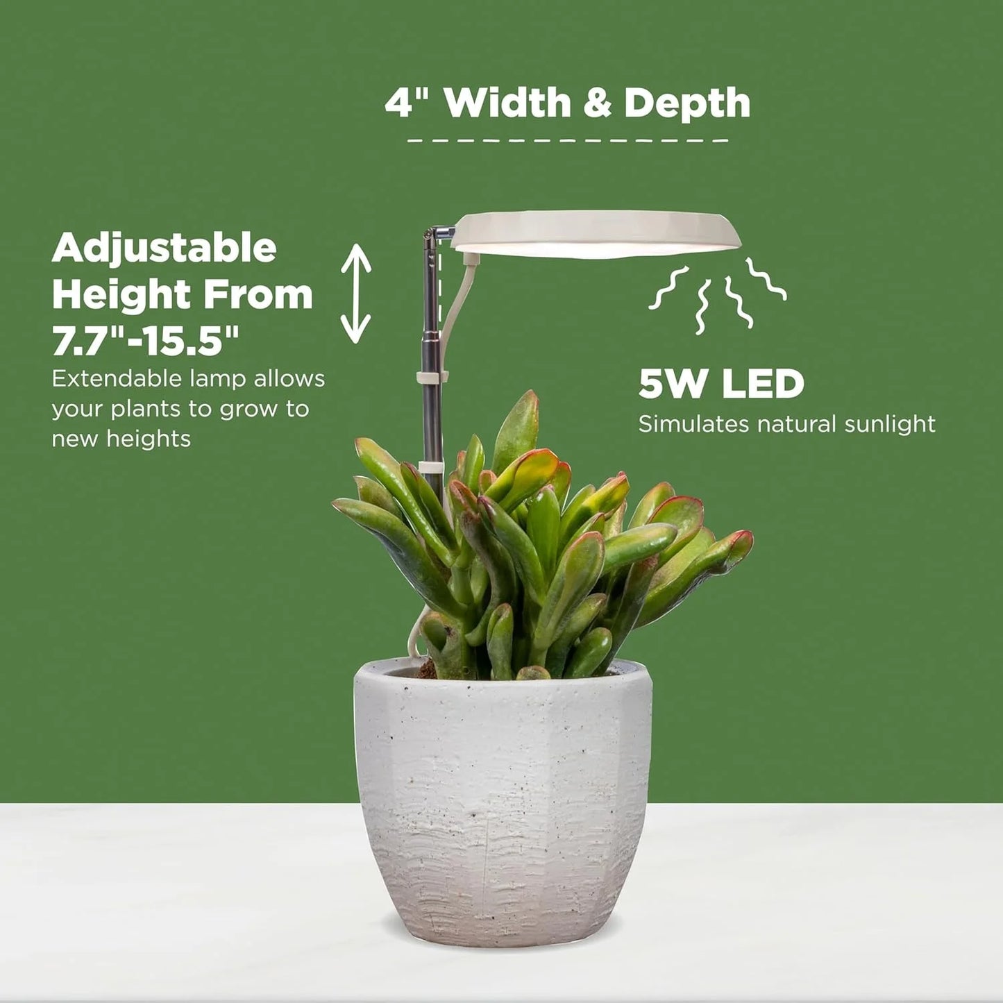 AeroGarden Stem Grow Light for Indoor Plants, Grow Live Plants Anywhere in the Home, Adjustable Light Modes, Black(Cream)