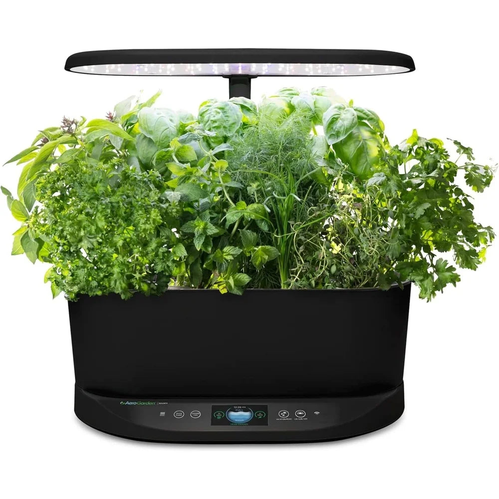 AeroGarden Bounty – Indoor Garden with LED Grow Light, WiFi and Alexa Compatible, Black