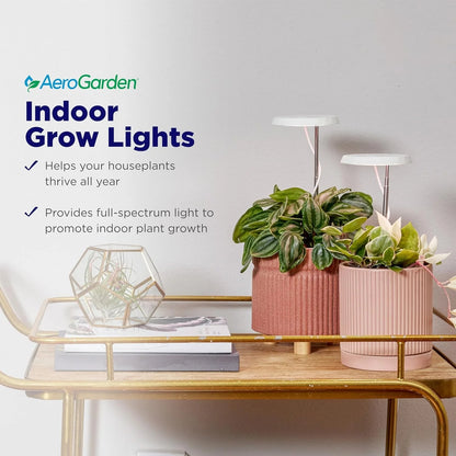 AeroGarden Stem Grow Light for Indoor Plants, Grow Live Plants Anywhere in the Home, Adjustable Light Modes, Black(Cream)
