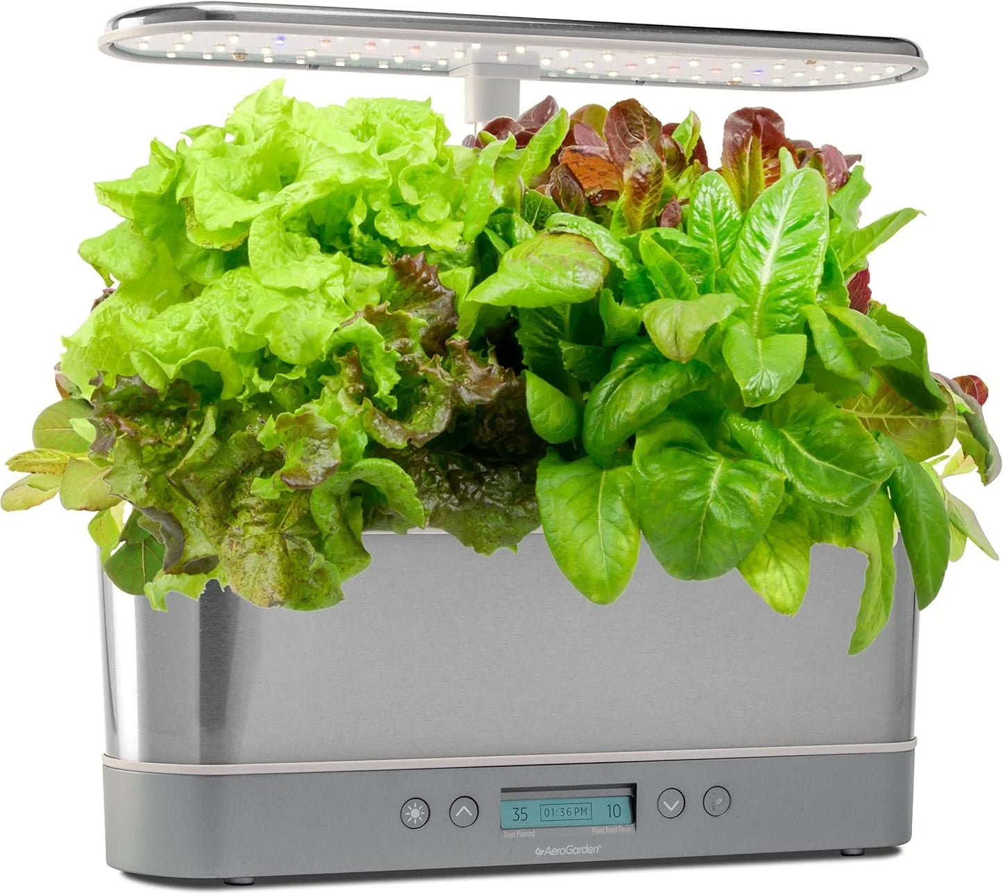 AeroGarden Harvest Elite Indoor Garden Hydroponic System with LED Grow Light and Seed Kit, Holds up to 6 Pods, Stainless Steel(Stainless Steel)