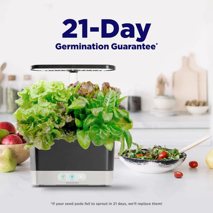 AeroGarden Harvest Indoor Garden Hydroponic System with LED Grow Light and Herb Kit, Holds up to 6 Pods, Black(White)
