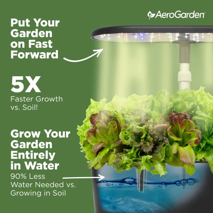 AeroGarden Bounty Basic – Indoor Garden with LED Grow Light, Black(Black)