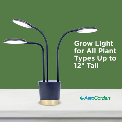 AeroGarden Trio Grow Light for Indoor Plants, Grow Live Plants Anywhere in The Home, Adjustable Light Modes, Black(Black)