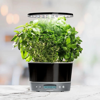 AeroGarden Harvest Elite 360 Indoor Garden Hydroponic System with LED Grow Light and Herb Kit, Holds up to 6 Pods, Platinum(Platinum)