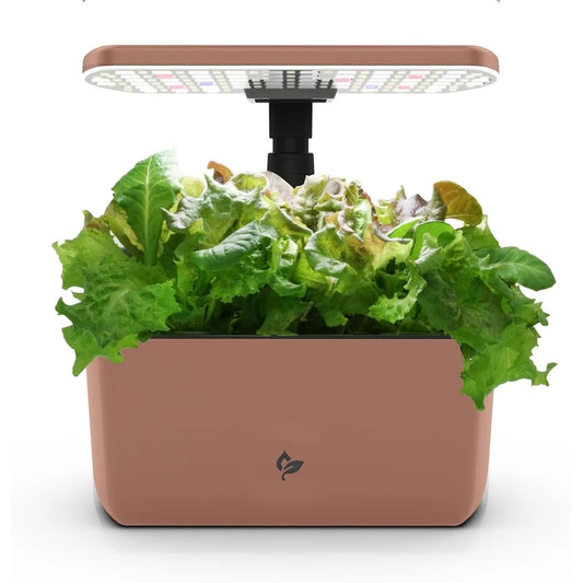 AeroGarden Harvest Lite in Mocha, Soil-Free Indoor Hydroponic Garden with LED Grow Light for Year-Round Gardening of up to 6 Herbs and Vegetables(Mocha)