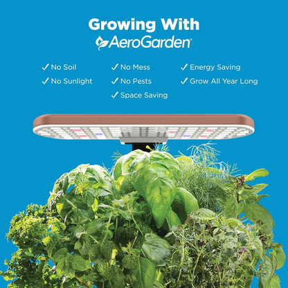 AeroGarden Harvest Lite in Mocha, Soil-Free Indoor Hydroponic Garden with LED Grow Light for Year-Round Gardening of up to 6 Herbs and Vegetables(Mocha)