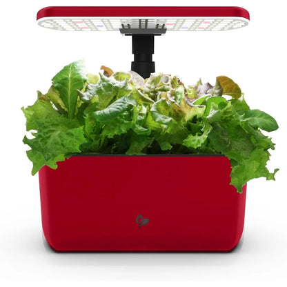 AeroGarden Harvest Lite in Mocha, Soil-Free Indoor Hydroponic Garden with LED Grow Light for Year-Round Gardening of up to 6 Herbs and Vegetables(Cherry Red)