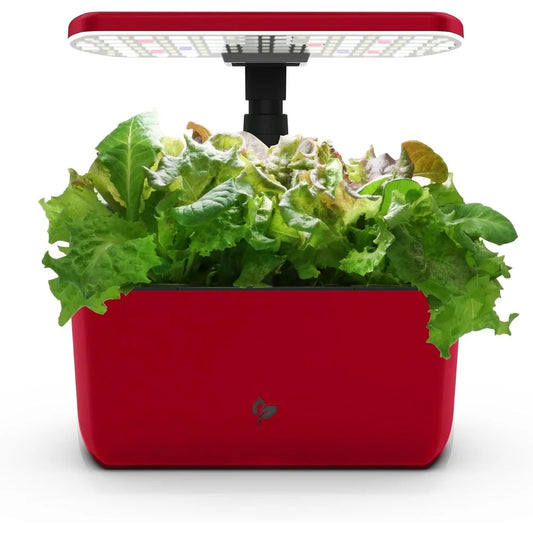 AeroGarden Harvest Lite in Mocha, Soil-Free Indoor Hydroponic Garden with LED Grow Light for Year-Round Gardening of up to 6 Herbs and Vegetables(Cherry Red)