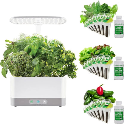 AeroGarden Harvest XL Indoor Garden Hydroponic System with LED Grow Light and Herb Kit, Holds up to 6 Pods, White