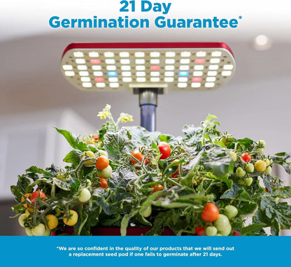 AeroGarden Harvest Lite in Mocha, Soil-Free Indoor Hydroponic Garden with LED Grow Light for Year-Round Gardening of up to 6 Herbs and Vegetables(Cherry Red)