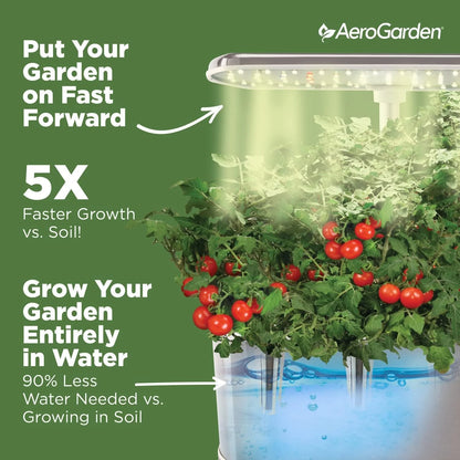 AeroGarden Harvest Elite Indoor Garden Hydroponic System with LED Grow Light and Seed Kit, Holds up to 6 Pods, Stainless Steel(Stainless Steel)