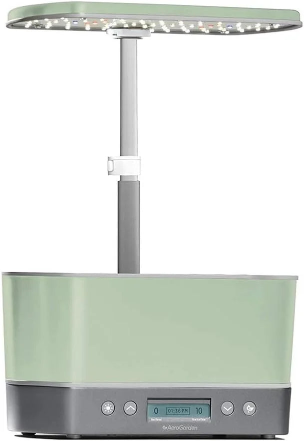 AeroGarden Harvest Elite Indoor Garden Hydroponic System with LED Grow Light and Seed Kit, Holds up to 6 Pods, Stainless Steel(Sage)
