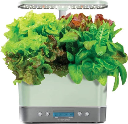 AeroGarden Harvest Elite Indoor Garden Hydroponic System with LED Grow Light and Seed Kit, Holds up to 6 Pods, Stainless Steel(Sage)