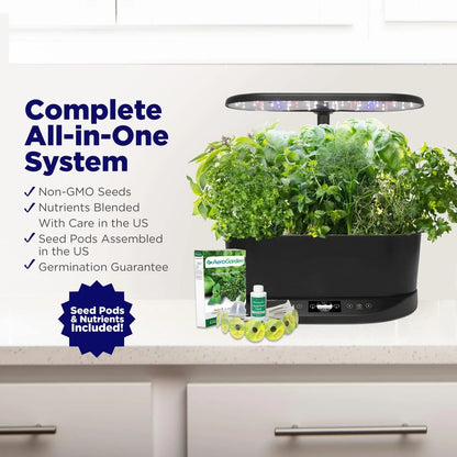 AeroGarden Bounty Basic – Indoor Garden with LED Grow Light, Black(Black)