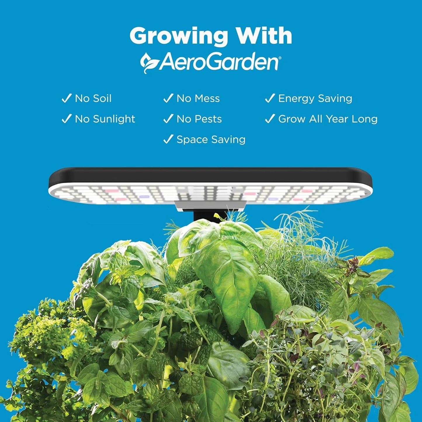 AeroGarden Harvest Lite in Mocha, Soil-Free Indoor Hydroponic Garden with LED Grow Light for Year-Round Gardening of up to 6 Herbs and Vegetables(Black)