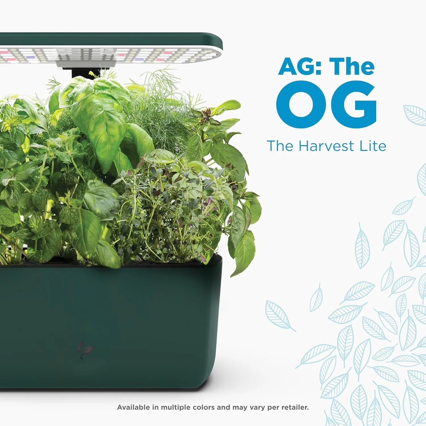 AeroGarden Harvest Lite in Mocha, Soil-Free Indoor Hydroponic Garden with LED Grow Light for Year-Round Gardening of up to 6 Herbs and Vegetables(Green)