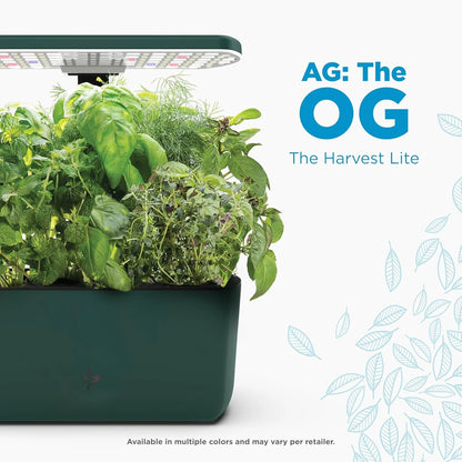 AeroGarden Harvest Lite in Mocha, Soil-Free Indoor Hydroponic Garden with LED Grow Light for Year-Round Gardening of up to 6 Herbs and Vegetables(Green)