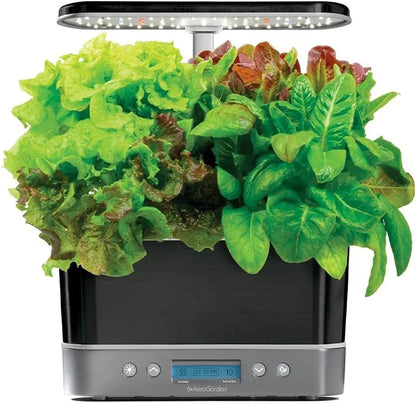AeroGarden Harvest Elite Indoor Garden Hydroponic System with LED Grow Light and Seed Kit, Holds up to 6 Pods, Stainless Steel(Platinum)
