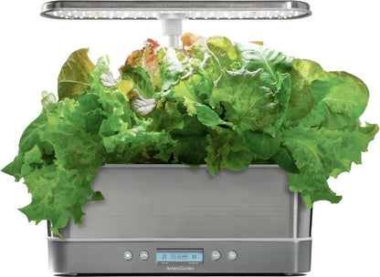 AeroGarden Harvest Elite Indoor Garden Hydroponic System with LED Grow Light and Seed Kit, Holds up to 6 Pods, Stainless Steel(Stainless Steel)