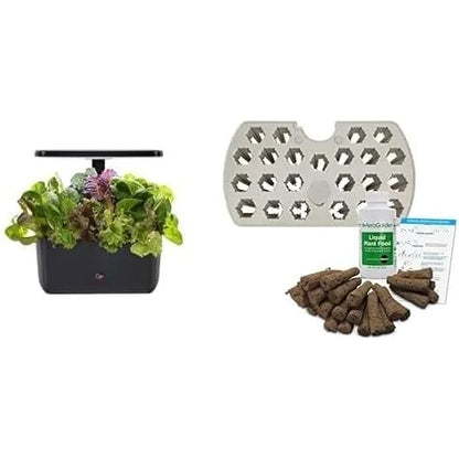 AeroGarden Harvest 2.0 Indoor Hydroponic Garden with Seed Starting System, Includes Grow Sponges and Liquid Plant Food, Start Seeds Indoors to Transplant to Containers or Outdoor Garden Beds(Black)