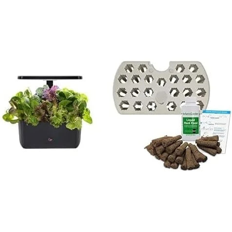 AeroGarden Harvest 2.0 Indoor Hydroponic Garden with Seed Starting System, Includes Grow Sponges and Liquid Plant Food, Start Seeds Indoors to Transplant to Containers or Outdoor Garden Beds(Black)