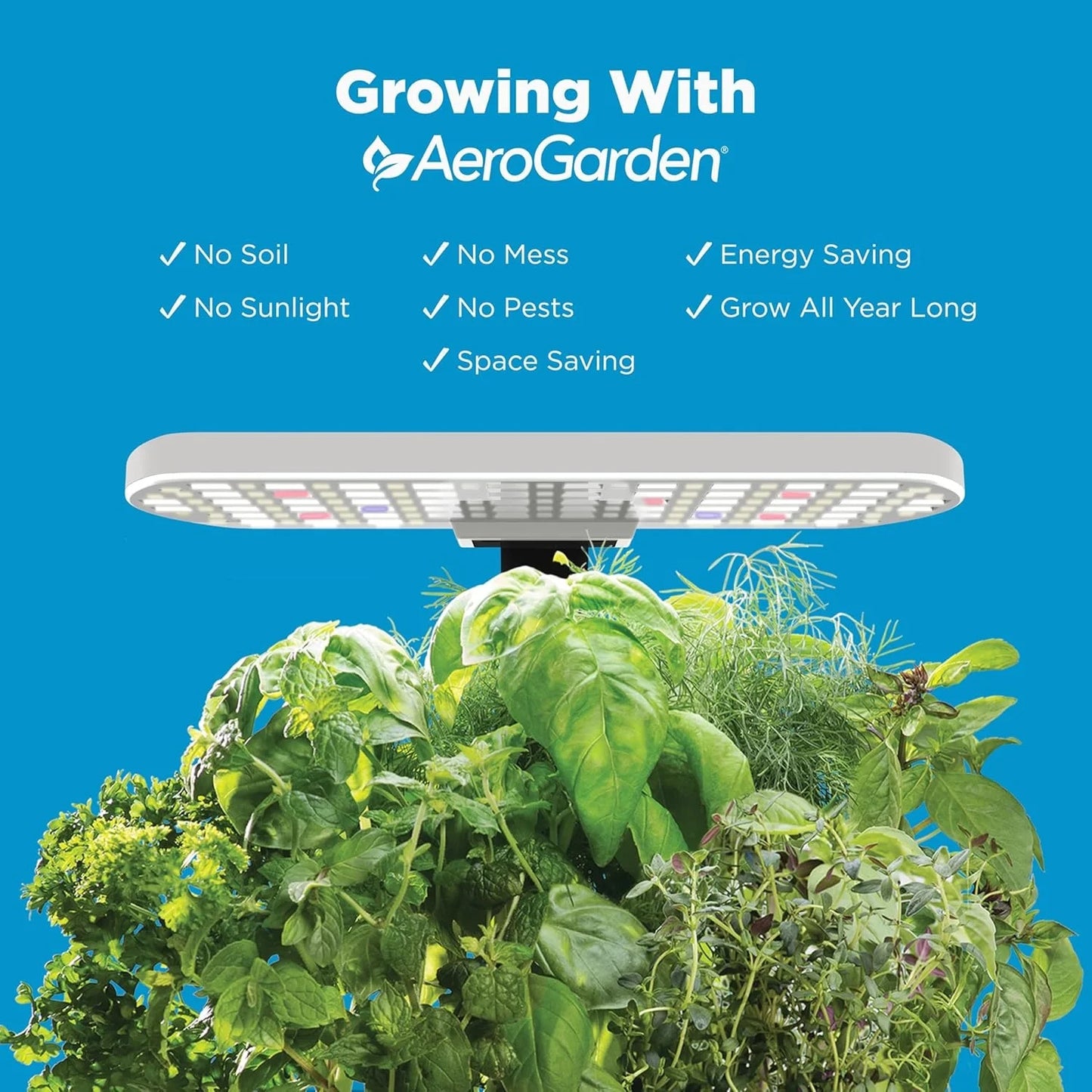 AeroGarden Harvest Lite in Mocha, Soil-Free Indoor Hydroponic Garden with LED Grow Light for Year-Round Gardening of up to 6 Herbs and Vegetables(Cream)