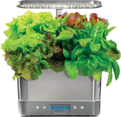 AeroGarden Harvest Elite LED Grow Light System Kit + Heirloom Salad Greens Mix Seed Pod Kit