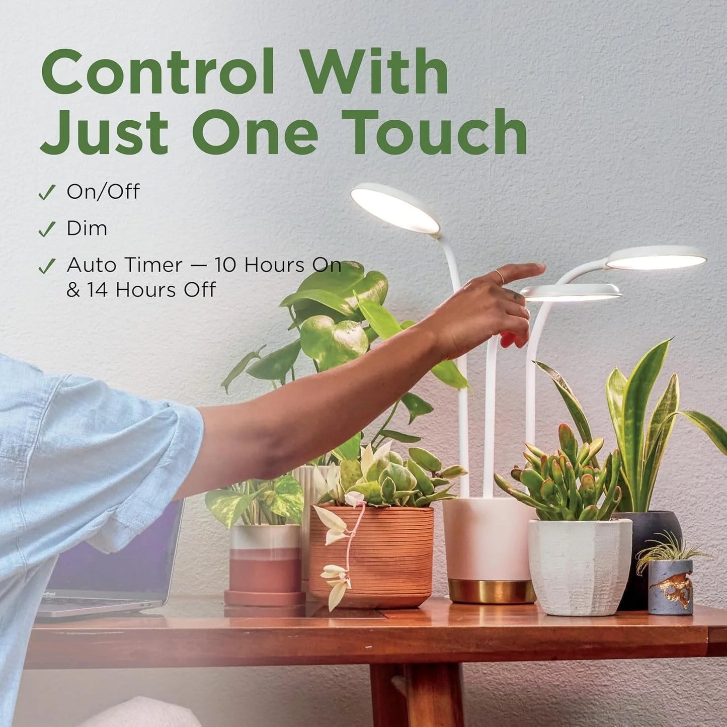AeroGarden Trio Grow Light for Indoor Plants, Grow Live Plants Anywhere in The Home, Adjustable Light Modes, Cream(Cream)