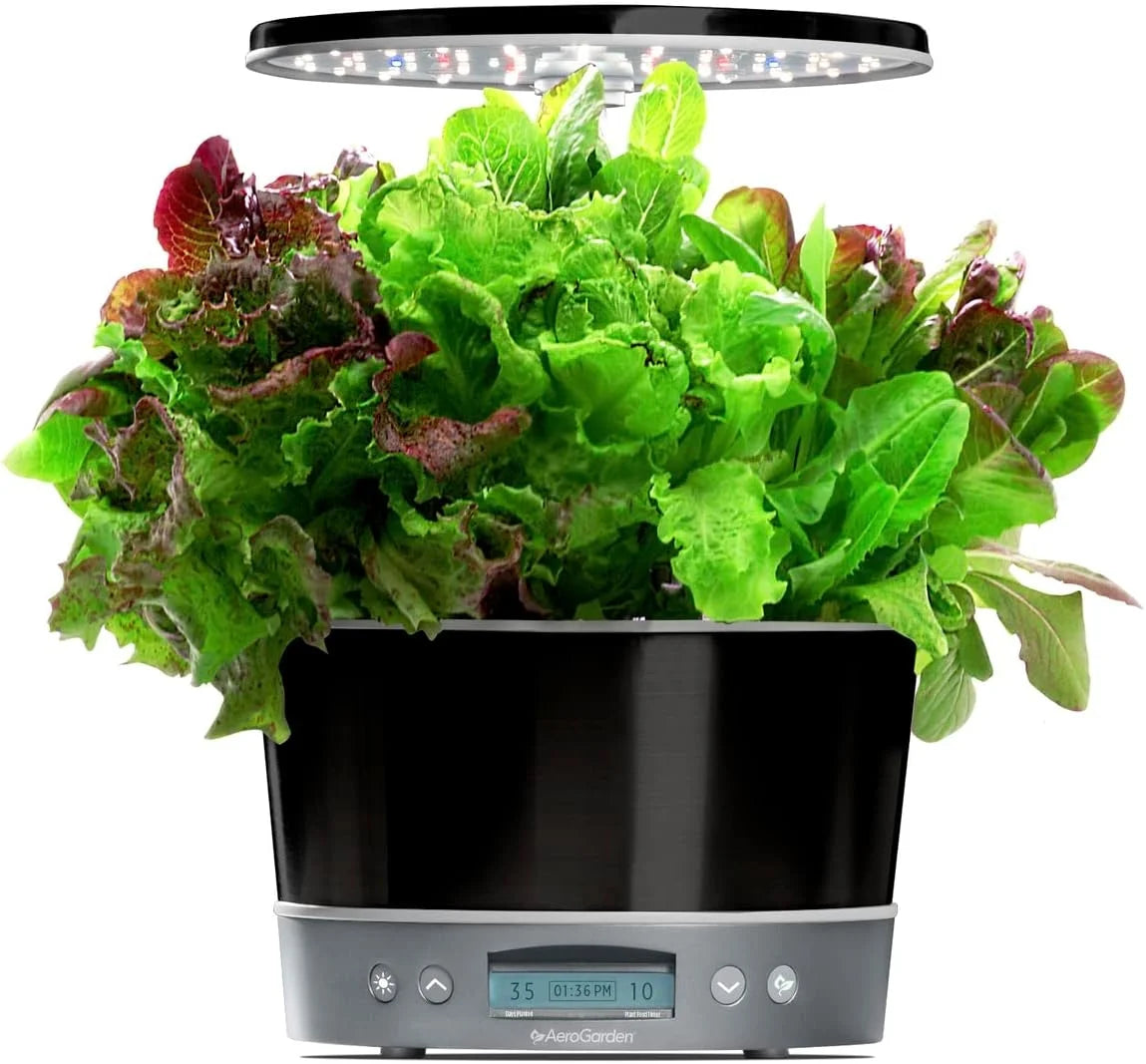 AeroGarden Harvest Elite 360 Indoor Garden Hydroponic System with LED Grow Light and Herb Kit, Holds up to 6 Pods, Platinum(Platinum)