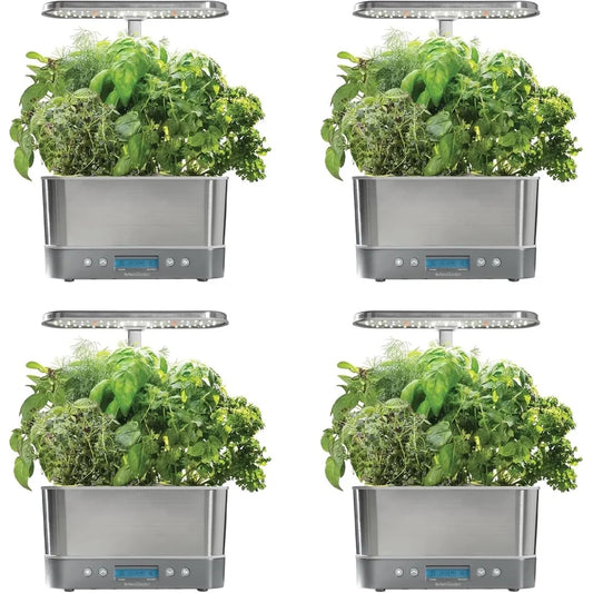 AeroGarden Harvest Elite Indoor Garden Hydroponic System with LED Grow Light and Seed Kit, Holds up to 6 Pods, Stainless Steel(Stainless Steel)