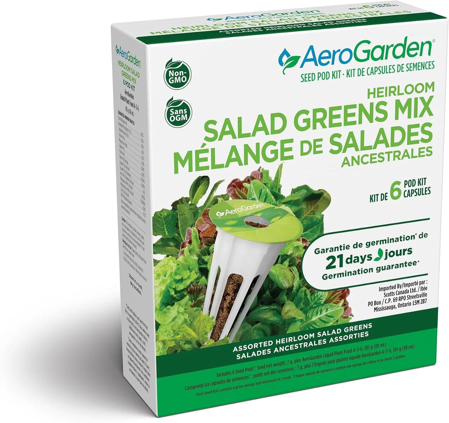 AeroGarden Heirloom Salad Greens Mix Seed Pod Kit – Salad Kit for AeroGarden Indoor Garden, 9-Pod(6-pod)