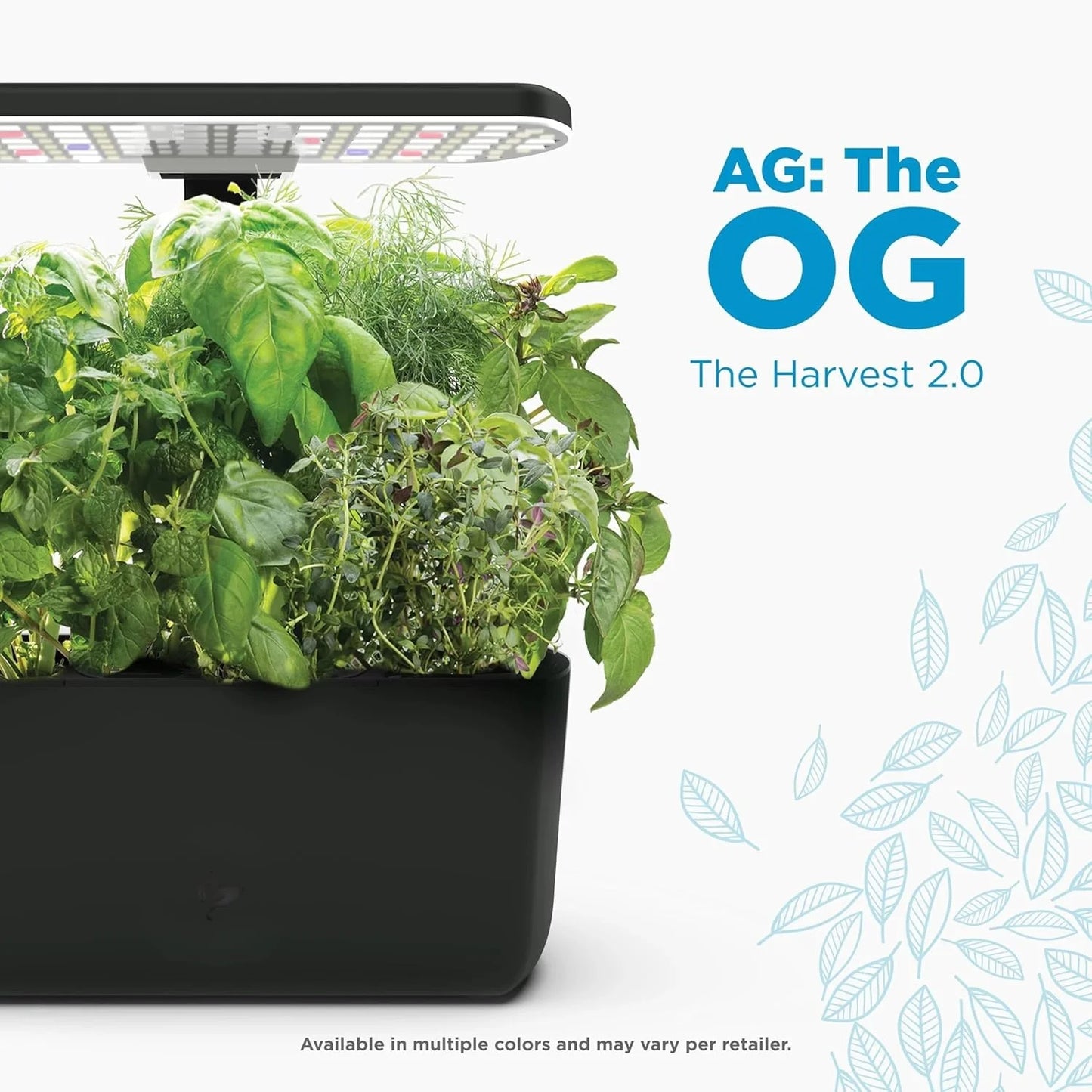 AeroGarden Harvest 2.0 Indoor Hydroponic Garden with Seed Starting System, Includes Grow Sponges and Liquid Plant Food, Start Seeds Indoors to Transplant to Containers or Outdoor Garden Beds(Black)