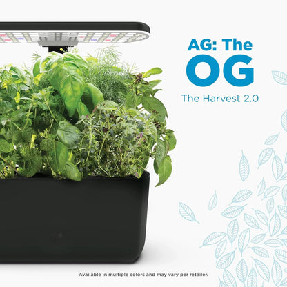 AeroGarden Harvest 2.0 Indoor Hydroponic Garden with Seed Starting System, Includes Grow Sponges and Liquid Plant Food, Start Seeds Indoors to Transplant to Containers or Outdoor Garden Beds(Black)