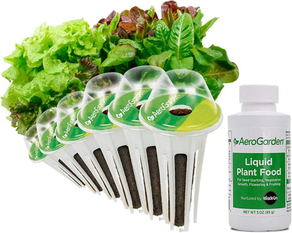 AeroGarden Harvest Elite LED Grow Light System Kit + Heirloom Salad Greens Mix Seed Pod Kit