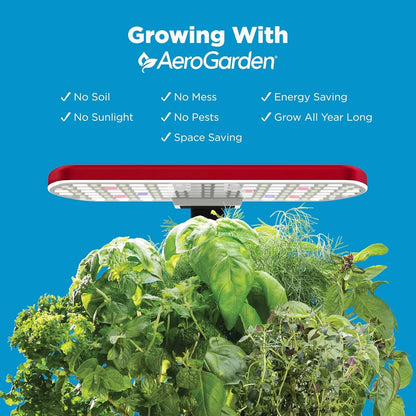 AeroGarden Harvest Lite in Mocha, Soil-Free Indoor Hydroponic Garden with LED Grow Light for Year-Round Gardening of up to 6 Herbs and Vegetables(Cherry Red)