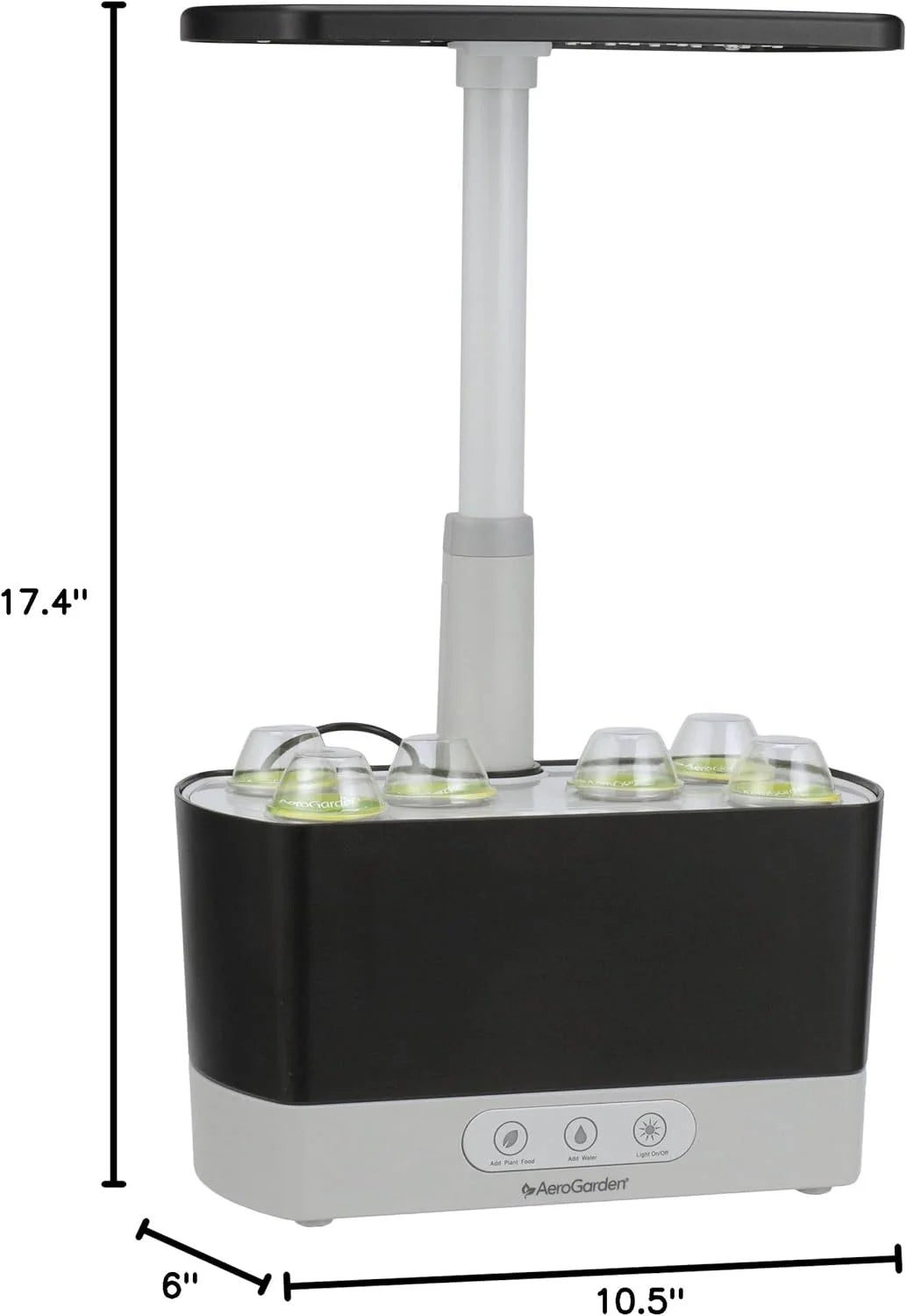 AeroGarden Harvest Lite in Mocha, Soil-Free Indoor Hydroponic Garden with LED Grow Light for Year-Round Gardening of up to 6 Herbs and Vegetables(Black)