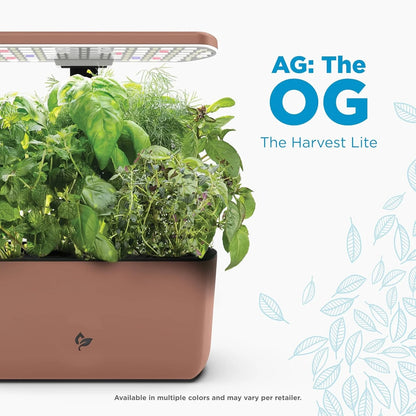 AeroGarden Harvest Lite in Mocha, Soil-Free Indoor Hydroponic Garden with LED Grow Light for Year-Round Gardening of up to 6 Herbs and Vegetables(Mocha)