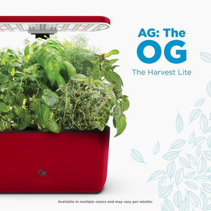 AeroGarden Harvest Lite in Mocha, Soil-Free Indoor Hydroponic Garden with LED Grow Light for Year-Round Gardening of up to 6 Herbs and Vegetables(Cherry Red)