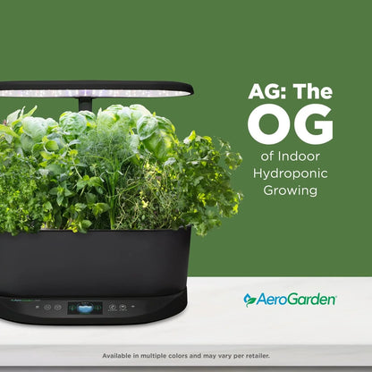AeroGarden Bounty – Indoor Garden with LED Grow Light, WiFi and Alexa Compatible, Black