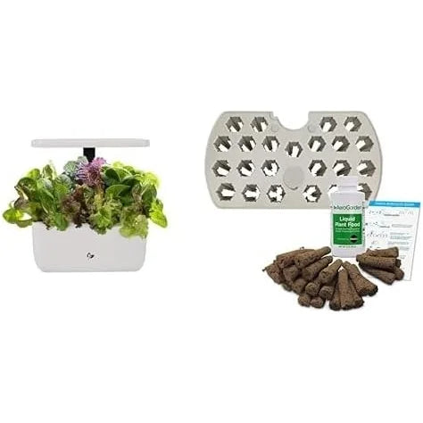 AeroGarden Harvest 2.0 Indoor Hydroponic Garden with Seed Starting System, Includes Grow Sponges and Liquid Plant Food, Start Seeds Indoors to Transplant to Containers or Outdoor Garden Beds(White)