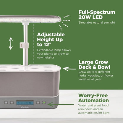 AeroGarden Harvest Elite Indoor Garden Hydroponic System with LED Grow Light and Seed Kit, Holds up to 6 Pods, Stainless Steel(Stainless Steel)