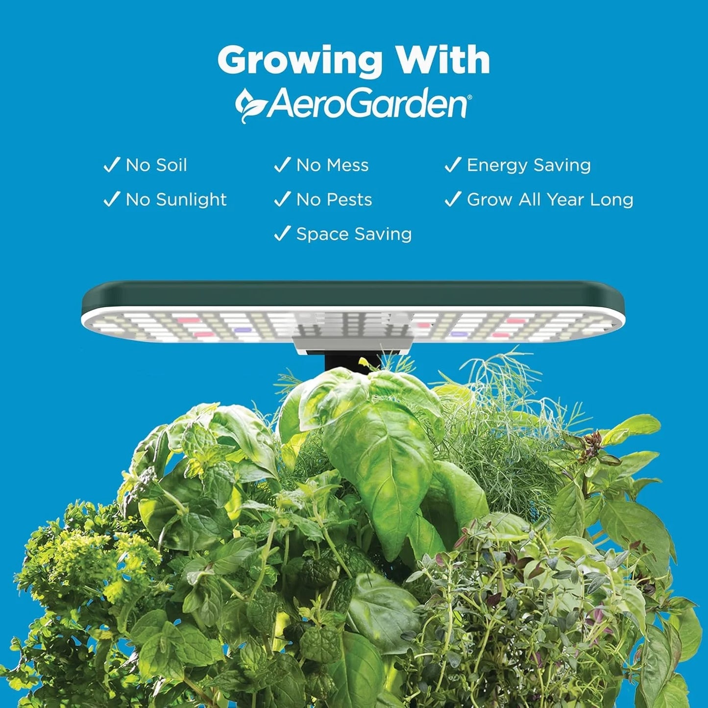 AeroGarden Harvest Lite in Mocha, Soil-Free Indoor Hydroponic Garden with LED Grow Light for Year-Round Gardening of up to 6 Herbs and Vegetables(Green)